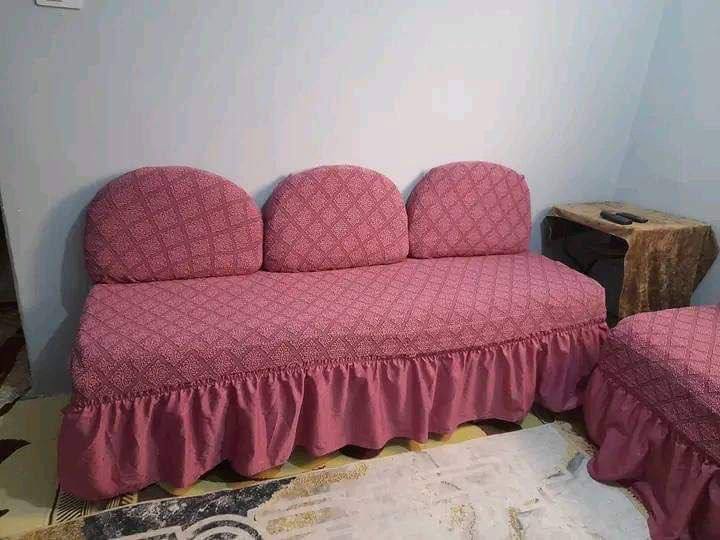كنبة بلدي : 2 مسند + 1 مدفع كبير