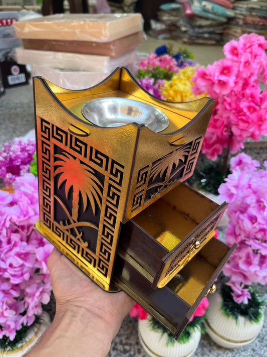 مبخرة خشب ب ٢ درج حجم كبير